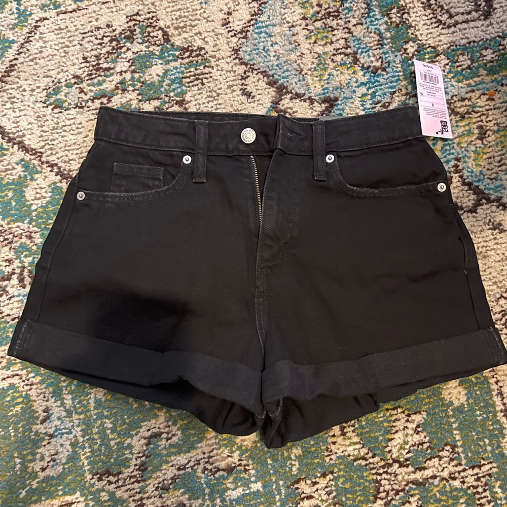 NWT WILD FABLE Black Denim High Rise Mom Shorts